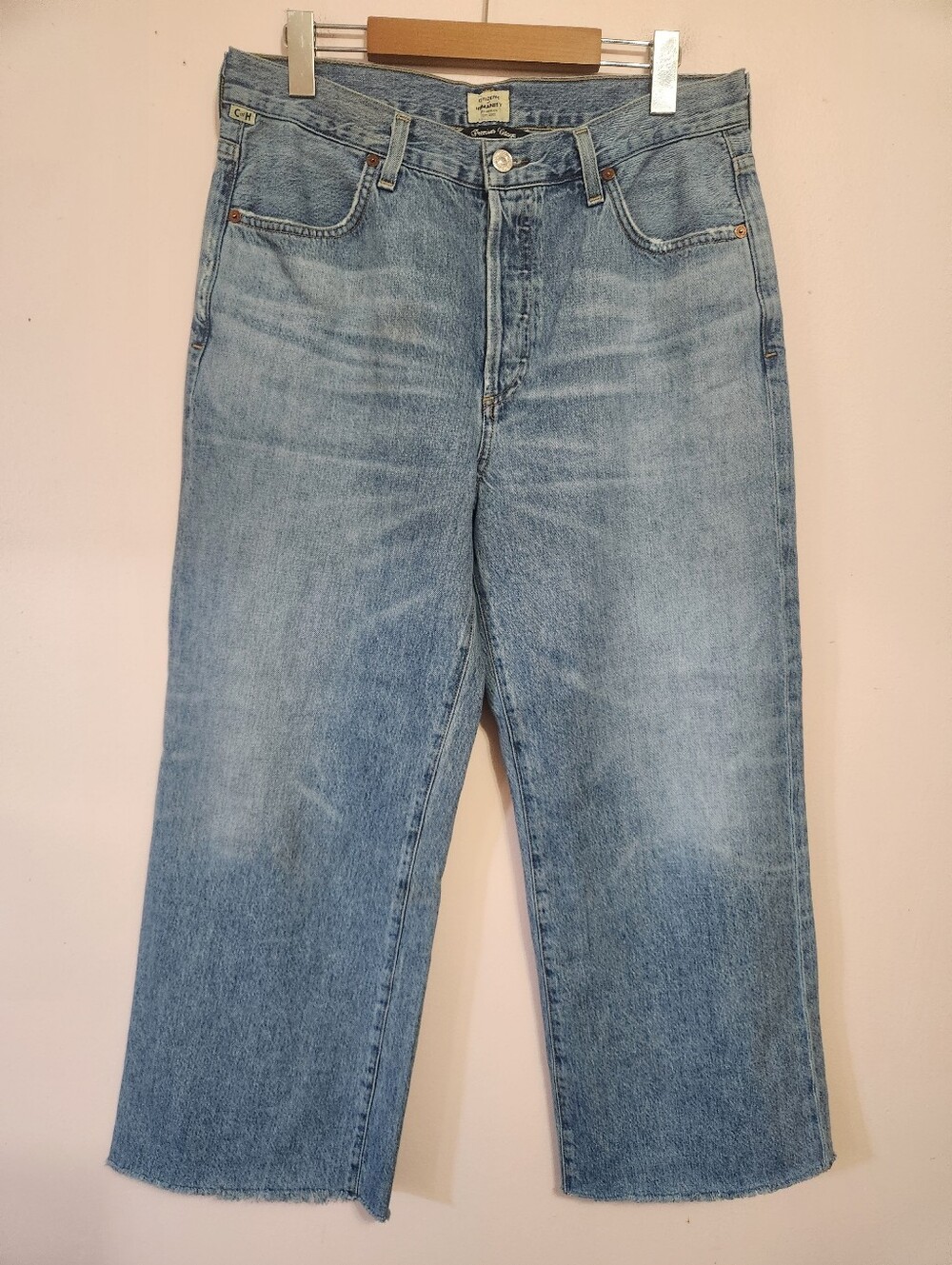Citizens of Humanity Flavie Premium Vintage High Rise Raw Hem Trouser Jeans 30